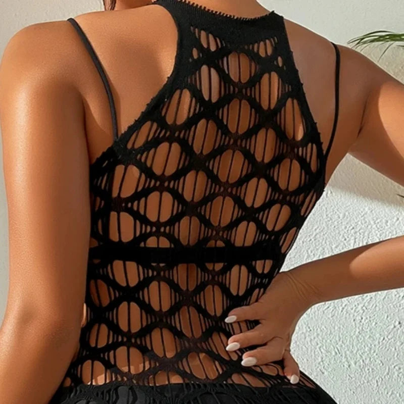 Sexy Cover Up Hollow Out Fishnet Dress without Bikini Summer Holiday DS017