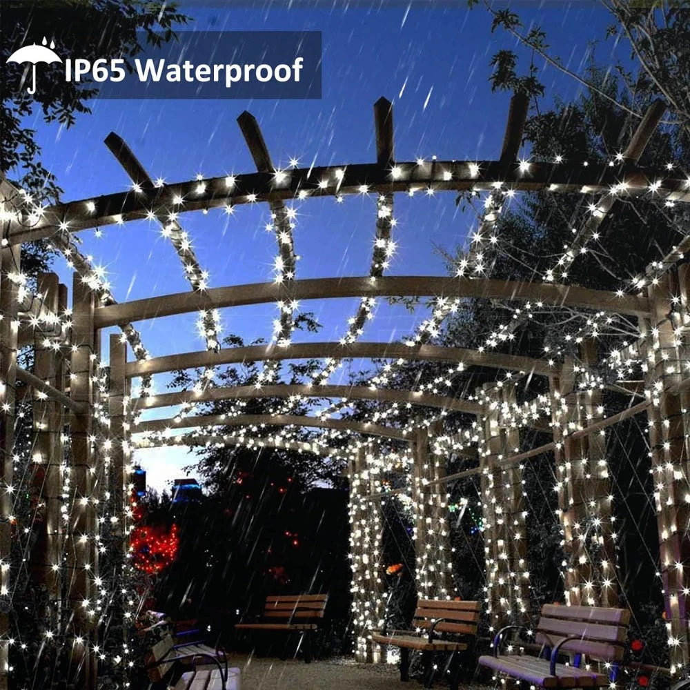 22M-300LED/32M-300LED Solar Powered Outdoor Fairy Lights IP65 Waterproof 8 Lighting Modes Suitable for Christmas Decoration Wedding Decoration Accessories Supplies