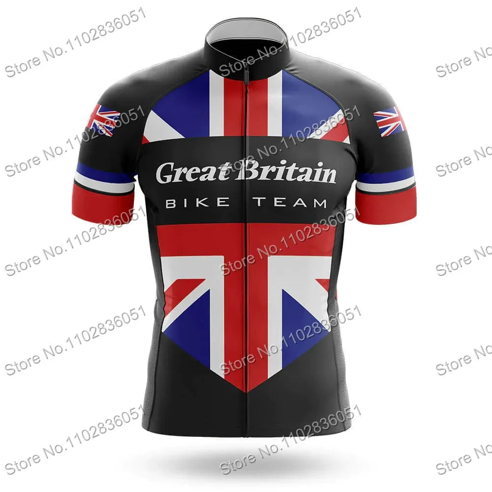 Great Britain Cycling Jersey Summer Set Retro Cycling Clothing Men Road Bike Suit Bicycle Bib Shorts MTB Ropa Ciclismo Maillot