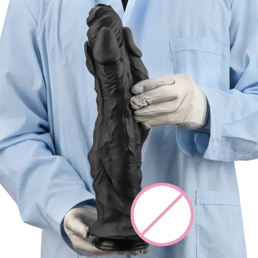 S 29CM-M 32CM- L 38CM Black Huge Dildo Realistic Cock Penis Butt Plug Anal Sex Toys Products For Women Men Cock Masturbator Vaginal Clitoris G-Spot Orgasm Adults 18+ Sex Shop Supplies