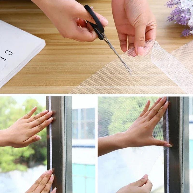 1PC DIY Mosquito Net for Bed Window Home Textile the Mesh Indoor Self-Adhesive Anti-Insect and Fly Screen Curtains Garden Home Office Windows Net