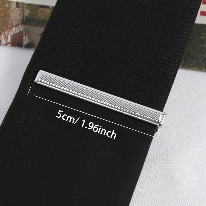 Classics Metal Silver Color Tie Clip for Men Simple Bar Clasp Practical Necktie Clasp Clip Gentleman Tie Pin Male Apparel  Accessories