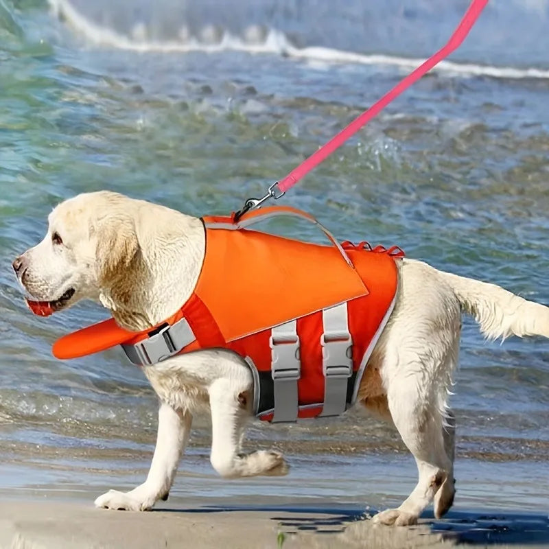 XS-XL 4 Colors Dog Life Jacket Adjustable Dog Life Vest Reflective Dog Life Vest with Handle for Small To Large Breeds Swimming Boating Pets Safety Supplies