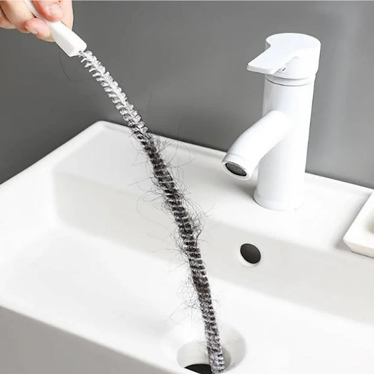 1pc Sink Drain Cleaning Brush, Drain Clog Remover, Bendable Sink Overflow Sewer Drain Brush For Bathroom Kitchen Accessories Home Supplies