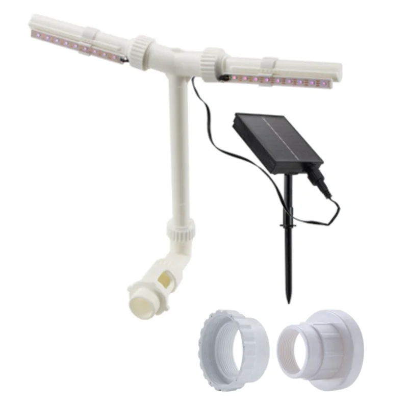 NEW 【Perfect-Gift!】Auto Light Sensing Solar Pool Fountain With RGB Lights For Above And In-Ground Pools Dual Pool Sprinkler