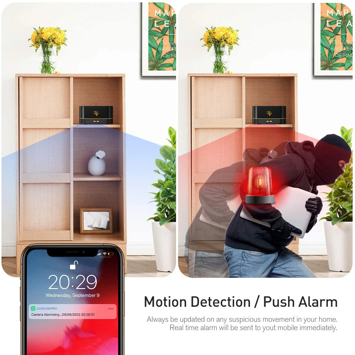 Humidifier Spray HD WiFi Mini Camera Home Intelligent Security Monitoring "Desktop Decoration" Visual View Alarm DVR Camera Record