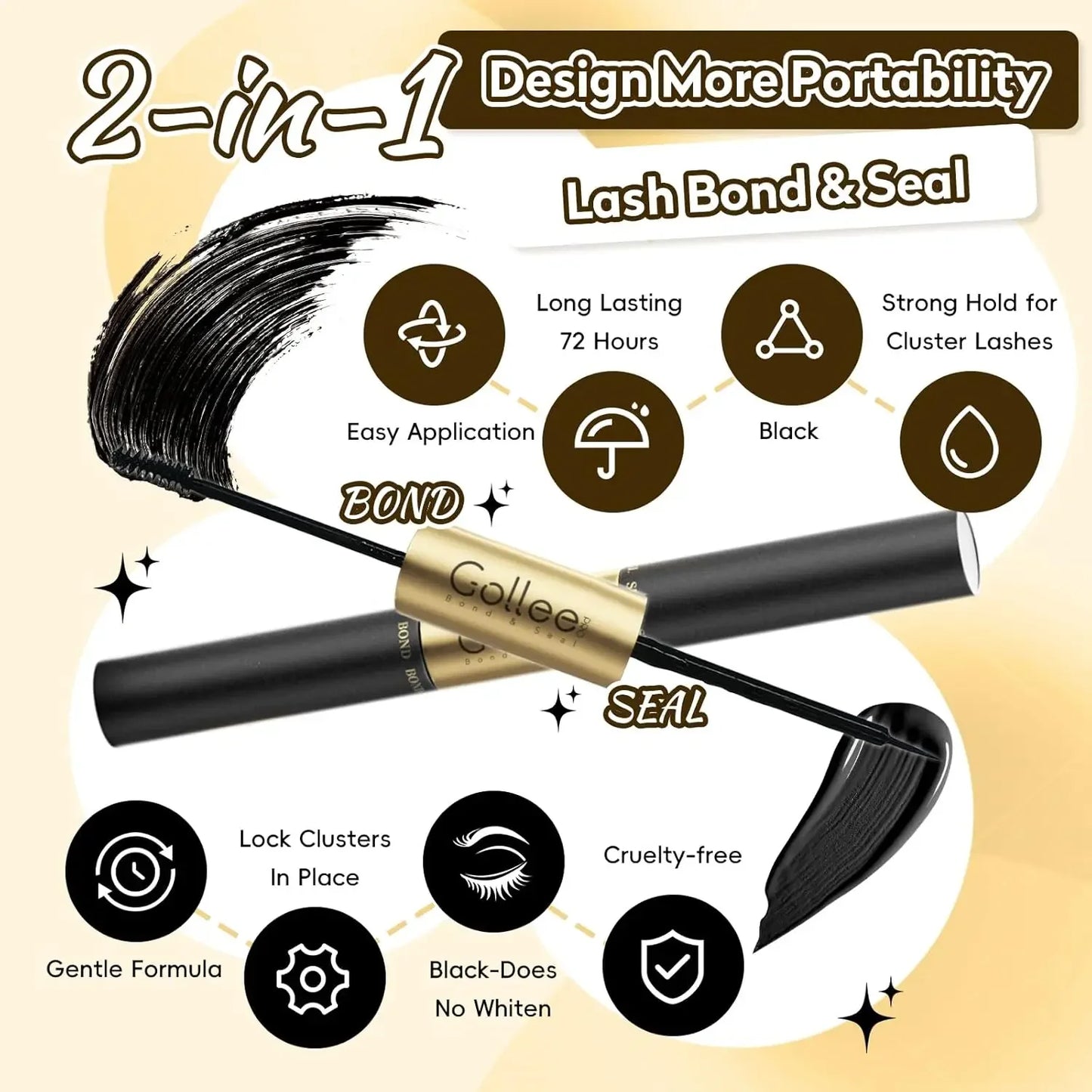 168PCS Set Cluster Lashes Kit 2 in 1 Adhere and Seal Cluster Lashes Adhesive DIY Segment Lashes Cluster Extension Glue Kit Women Cosmetic Sets