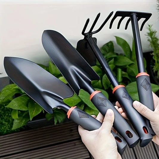 NEW Arrivals 4PCS Set Outdoor Gardening Tools Including a Small Shovel for Planting Flowers, a Five-Pronged Rake, a Double-Headed Rake Home Garden Accessories