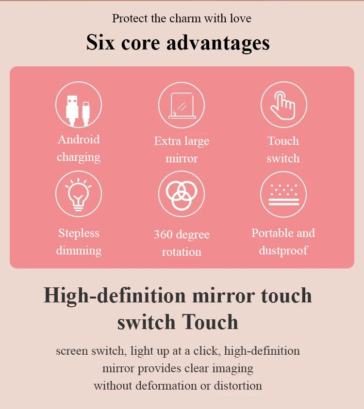 NEW Arrivals Make-Up Mirror Set with Lid Dustproof Organizer Lighted Makeup Brush Set Mirror for Bloggers Outdoor Travel Night Club Women Cosmetic Sets