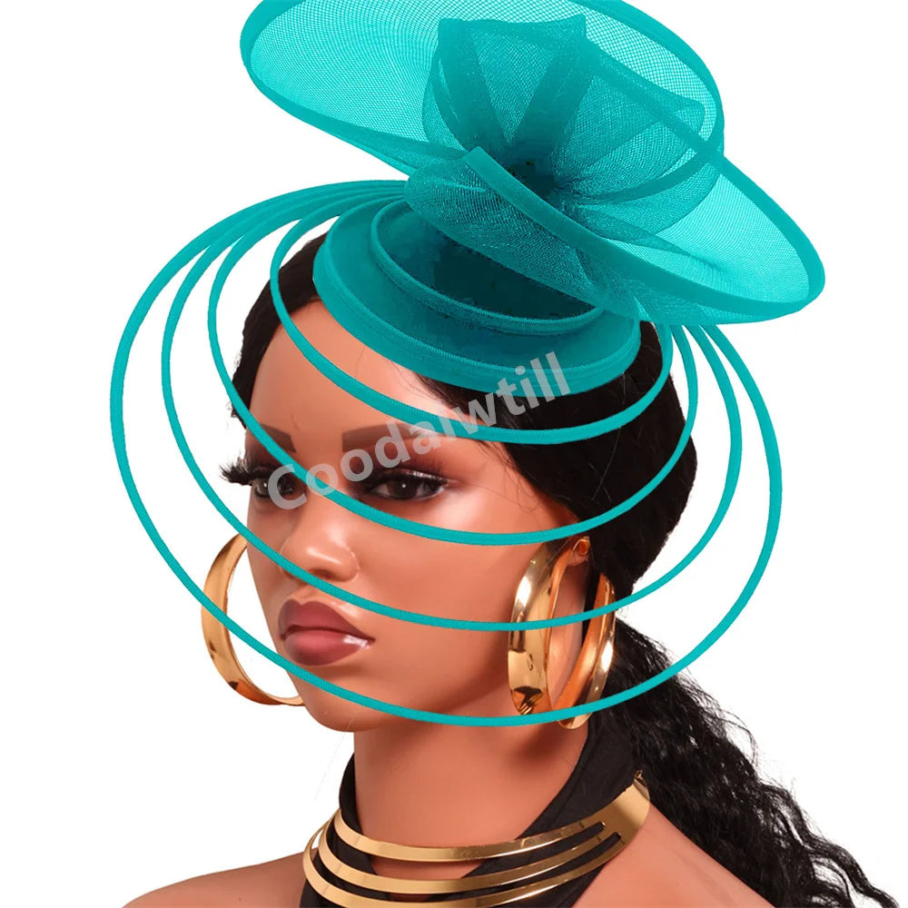 18 Colors Luxury Evening Wedding Tea Cocktail Party Mesh Fascinator Wedding Hat Women Blue Pillbox Cap For Royal Ascot Party Tea Headpiece Bride Wedding Headwear Ladies Apparel Accessories