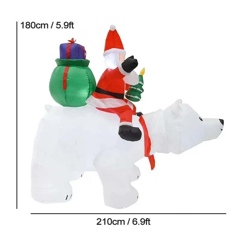 Electronic Christmas Inflatable Decoration Toy Built-in LED Lights Inflatable Model Indoor Outdoor Ornament Xmas Party New Year Garden Decoration