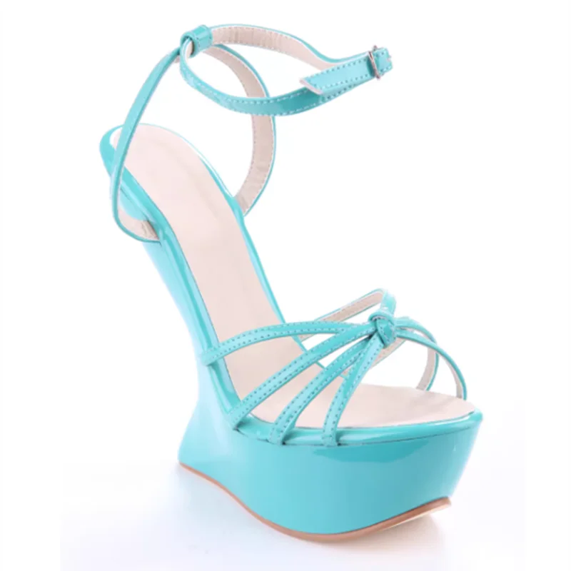 3 Colors UK (3-10) Size Summer New Strange Style Platform Sandals Cross Strap High Heels Slingback Street Shoes Ladies Ankle Buckle Evening Party Shoes
