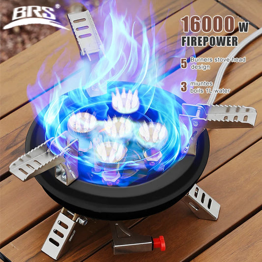 NEW Arrivals BRS-201A Portable Travel Camping Beach BBQ Gas Stove 16000W High Pressured Propane Butane Gas Burner Outdoor Emergency Stove with Piezo Ignition