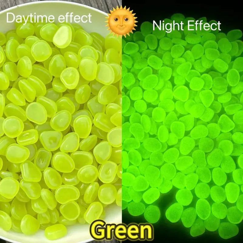 Glow in The Dark Garden Pebbles for Sidewalk Garden Terrace Lawn Gardens Patio Fish Tank Aquarium Decoration Glow Stone Home Outdoor Garden Decoration Supplies