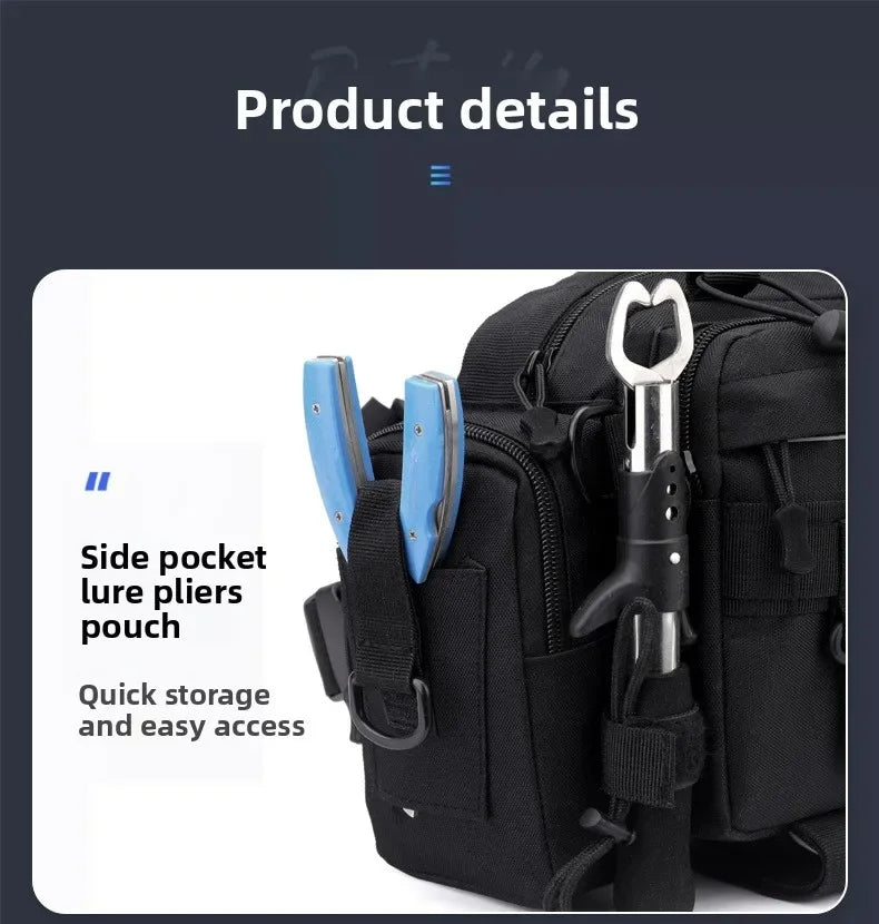 Multifunction Waist Bag Fishing Rod Bag Tactical Backpack Crossbody Bag Fishing Rod Holder Tackle Lures Bag