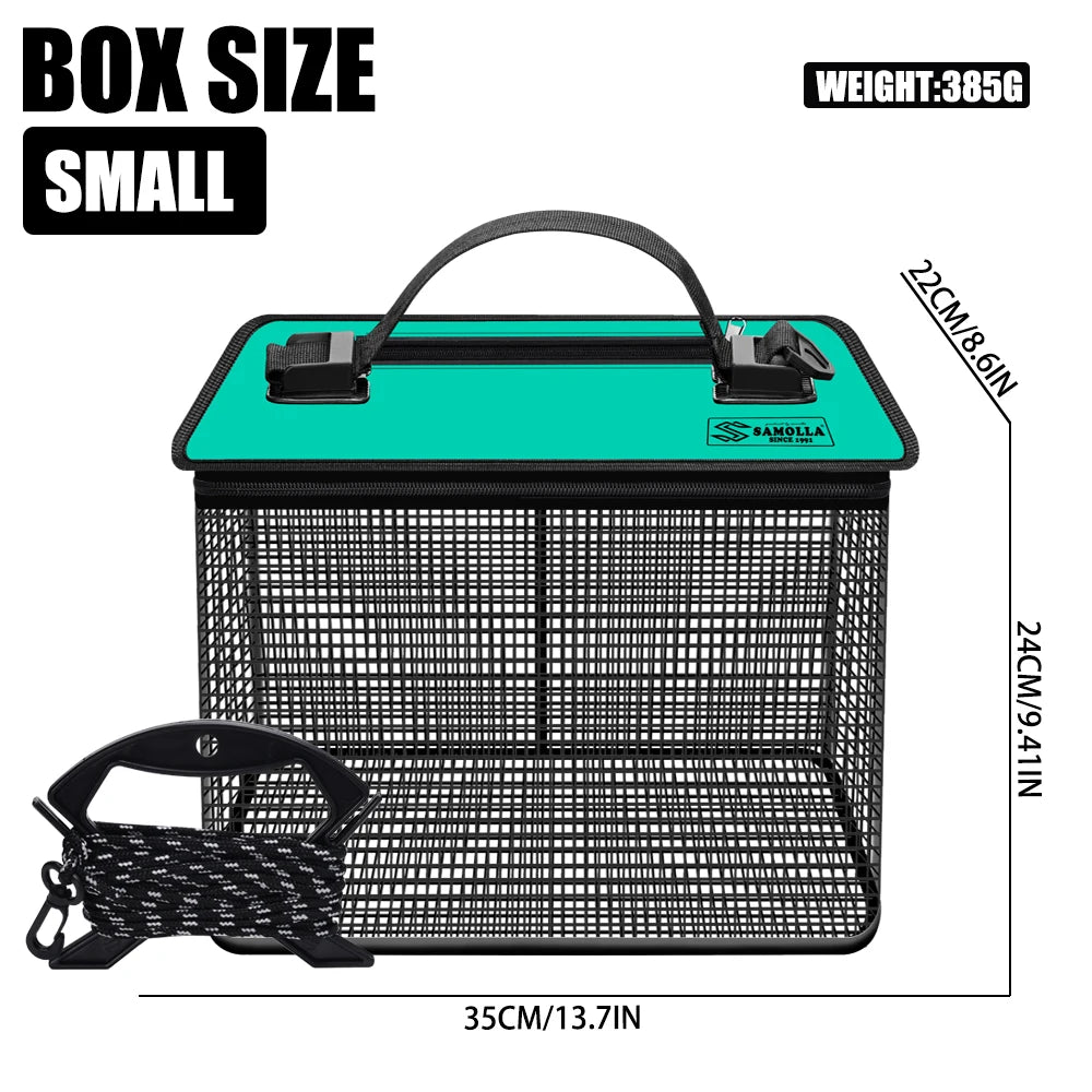 Small  Large Capacity Professional Fishing Protection Live Fish Bucket Box Portable Quick Drying  Bucket Outdoor Fishing Gear Collapsible Fishing Net Cage
