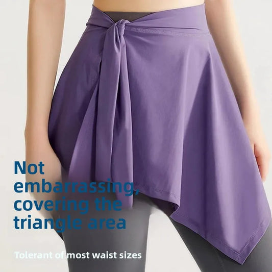 NEW Arrivals 5 Colors Slimming Yoga Short Skirt with Strap Fitness Sports Anti-Light Running Half Body Shorts Butt Cover Curtain Shawl Women Sports Fashion Clothing Supplies