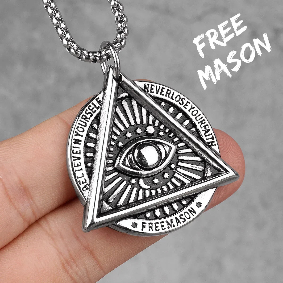 38 Types Illuminati's Masonic Hexagram Salomon Star of David Masonic Stainless Steel Men Necklaces Pendant Chain Punk New in For Women Fashion Secret Society Jewelry Gifts