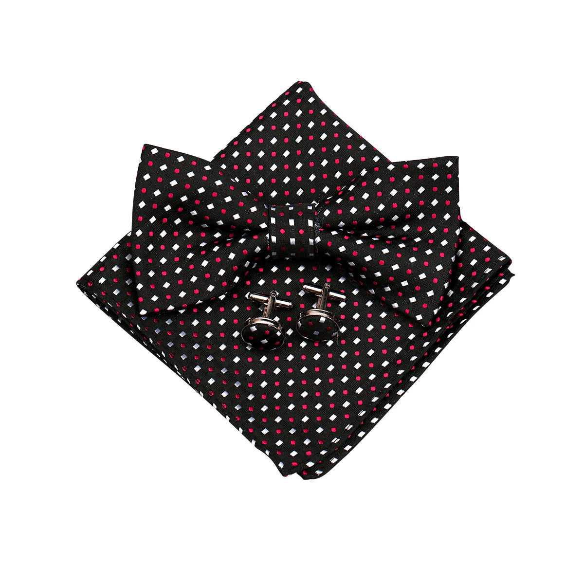 3 PCS Set 55 Colors Luxury Paisley Bowtie Suit Man Bow Tie Pocket Square Cufflinks Wedding Bowknot Accessories Butterfly Neckwear Adjustable Adult Ties