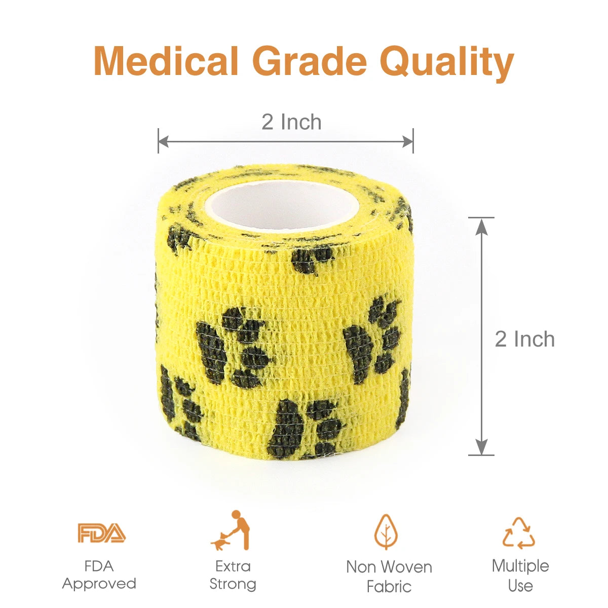 24 Rolls Dogs/Cats Elastic Bandage Self Adhesive Bandage Wrap Cohesive Tape Vet Wrap for Dog Cat Horse Pet Animals Ankle Sprains