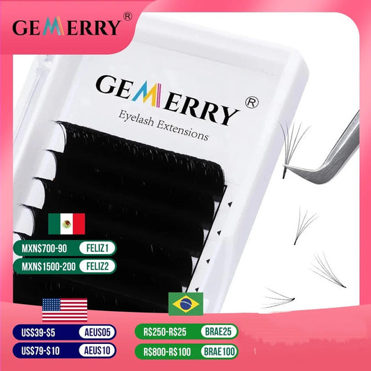 Easy Fan Lashes False Eyelash Extensions Supplies Faux Mink Eyelashes Fanning Cils Auto Blooming Natural Russian Volume Lash