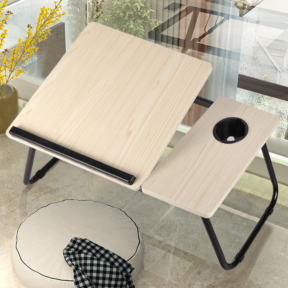 Laptop Desk Laptop Bed Table with Foldable Legs and Cup Slot, Reading Holder Notebook Stand with Adjustable Height Angle, Laptop Bed Tray for Bed Sofa Breakfast Work Study Reading