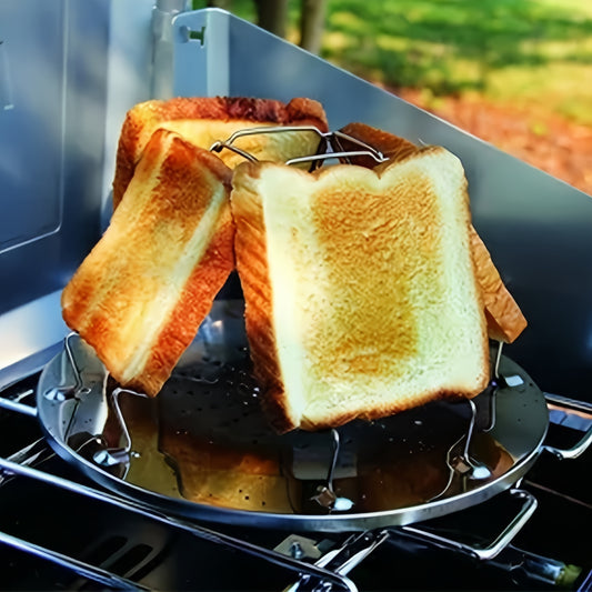 NEW Round Foldable Portable Stainless Steel Toast Bread Grill; Outdoor Camping Stainless Steel Toast Rack