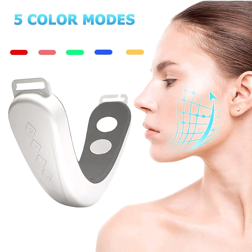 V-Shape Facial Massager, Smart Beauty Device for V-Line Face Lifting, 5 Modes & 12 Intensity Adjustments, Suitable for Travel, Home Use, Tool for Women, Suitable as a Holiday Gift