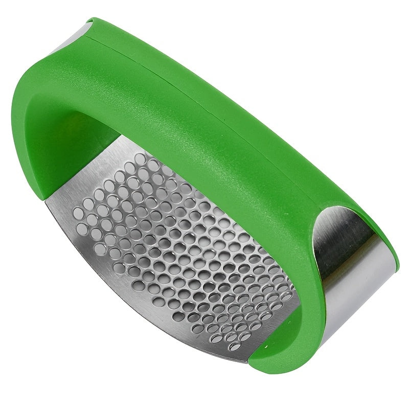 4 Colors Stainless Steel Garlic Press - Manual Garlic Crusher with Ergonomic Handle, Durable Kitchen Tool for Crushing Garlic, No Electricity Needed, Easy to Clean, Perfect for Home Cooking, Garlic Crusher for Kitchen, Cookin
