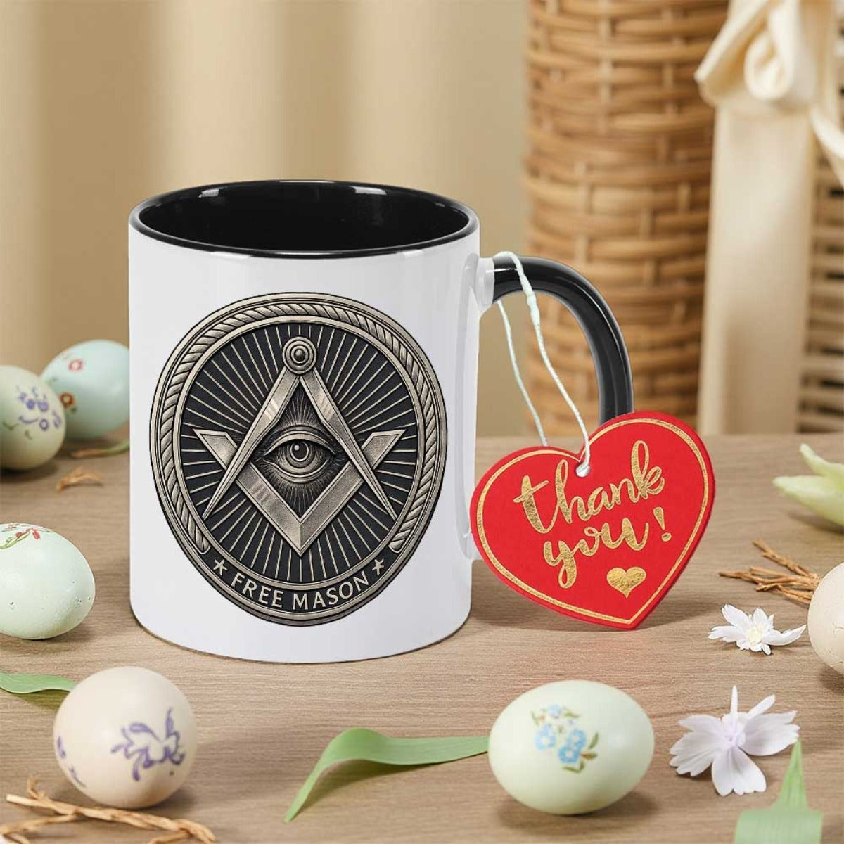 Hot Selling Secret Society 7 Colors Mug Office Water Ceramic Cup Coffee Cup Kitchen Household Cup Masonic Freemason Illuminati All Seeing Eye Symbol Pink Lightweight Buckle Closure