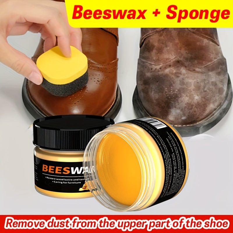 NEW Arrivals Premium Beeswax Leather Shoe Polish - Natural Conditioning Wax for Boots, Bags & Furniture Protection, Deep Shine & Scratch Prevention, Safe for Men & Women, Shoe Polish for Shoes, Furniture Waterproofing, Protec