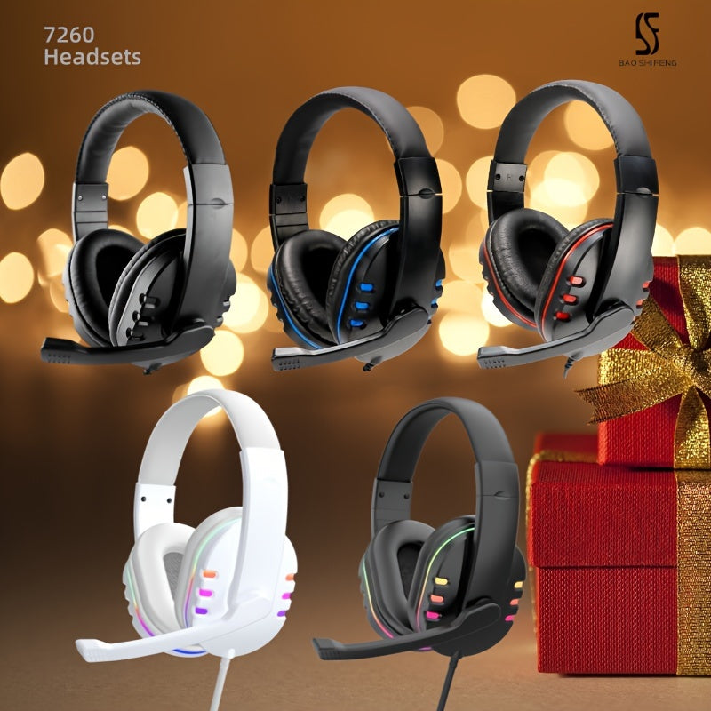 Wired Over-Ear Headset with Microphone for Work Meetings, Study Recording and Gaming Entertainment - Compatible: PS4/PS5/Xbox One/SWITCH / Mobile Phones & PC Tablets etc., comfortable to wear clear call, Lightweight Headphone