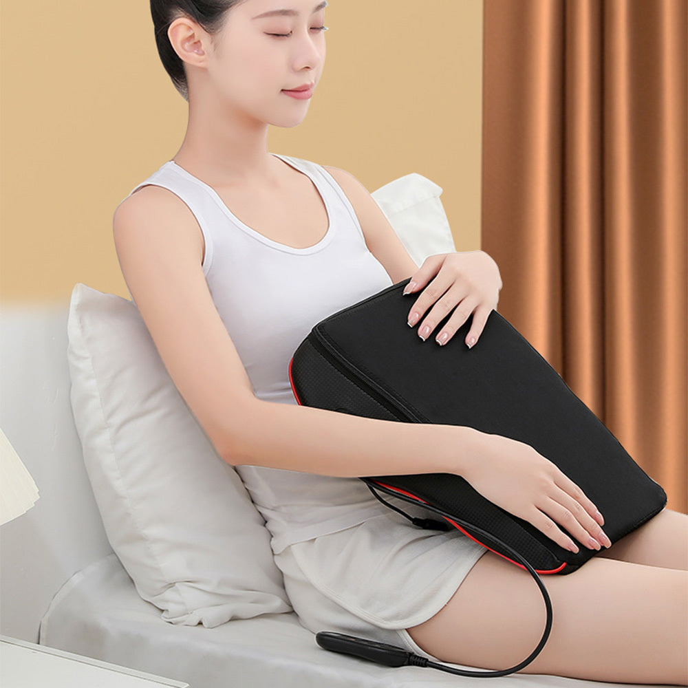 Full-Body Massage Pad with 10D Realistic Kneading Airbag Stretching Moxa Heat Therapy High-Frequency Vibration Ergonomic Design Remote Control Adjustment for Neck Shoulders Waist Back Home Office Comfort Massager