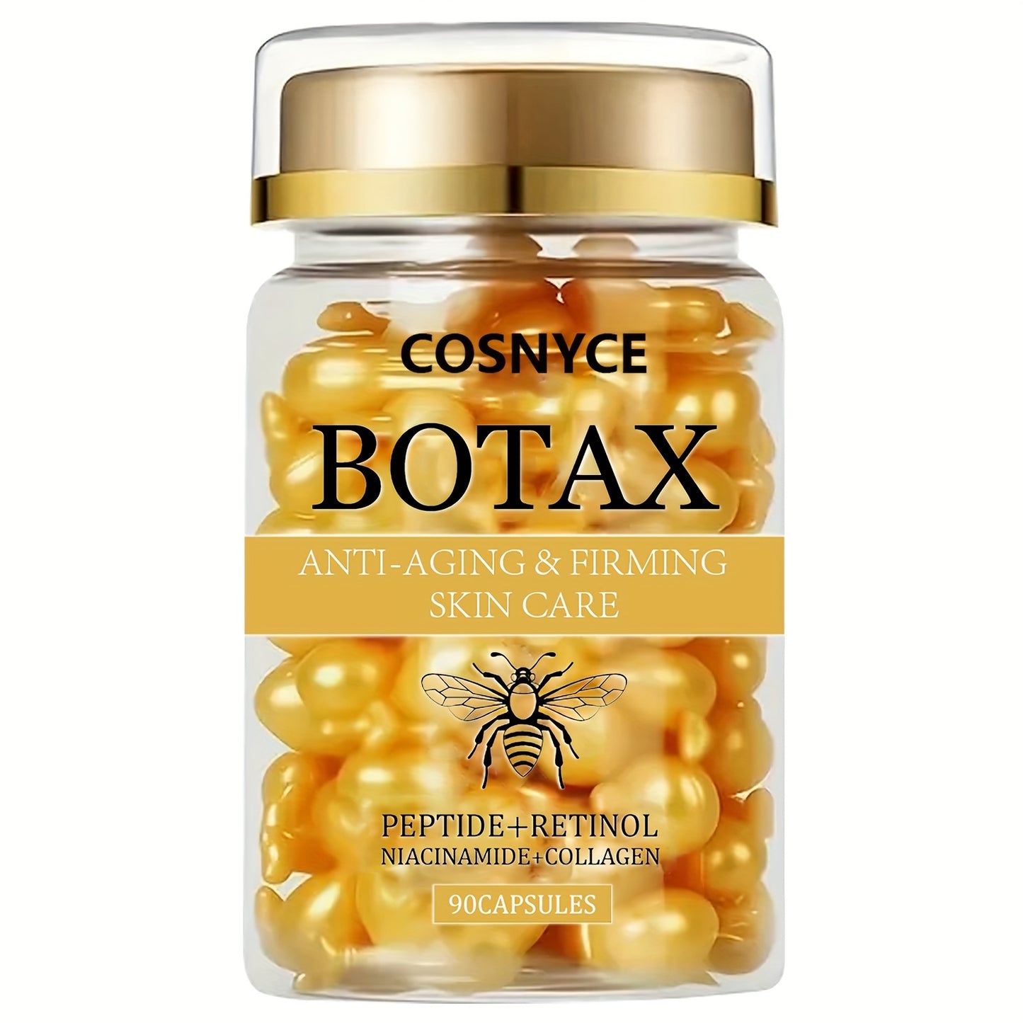 90 PCS Set Korean BOTAX Firming Face Lifting Capsules | Contains Retinol And Collagen to Smooth Lines, Light Texture, Easily Absorbed, Unisex-Adult, Face Use, Unscented. Women Skin Care Supplies