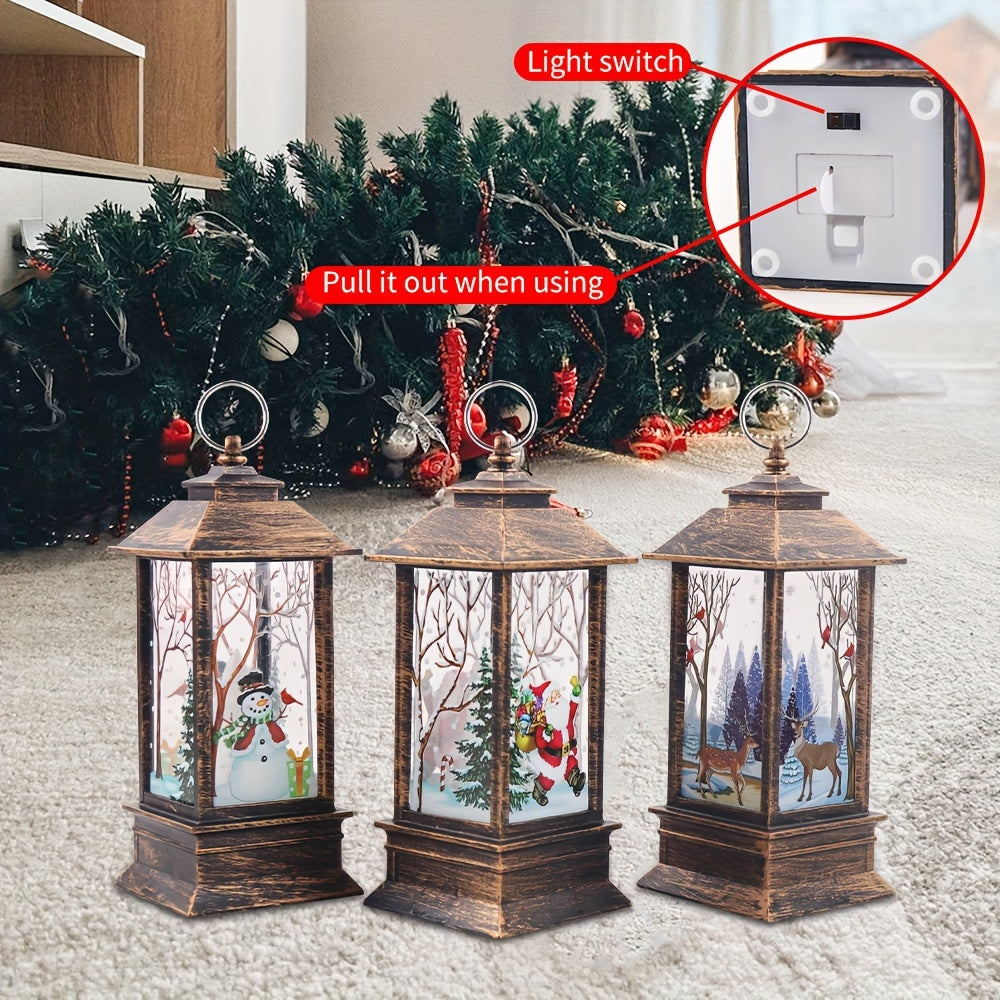 3PCS Set Of Christmas Wind Lights, Candles, Table Lamps, Small Night Lights, Elderly Snowmen Decorations, Small Night Lights, Desktop Ornaments, Christmas Decorations