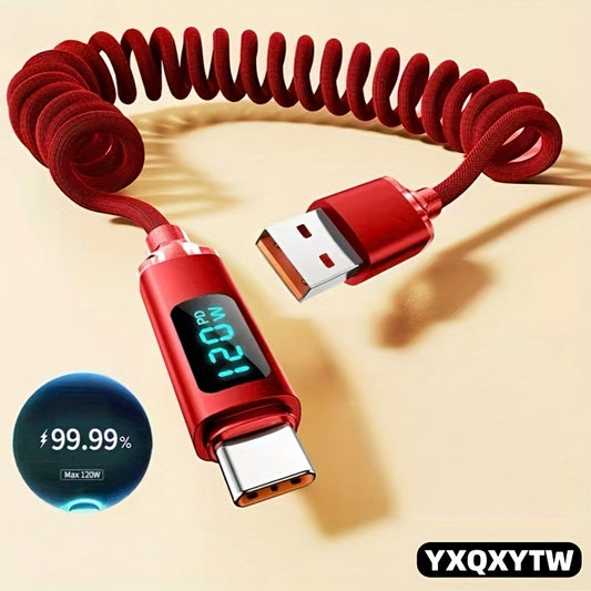 1-2M Long 3 Colors USB A to Type-C Super Fast Charging Data Cable | 100.58/201.17 cm Nylon Braided, Non-Tangling, Portable, Durable, Tensile-Resistant, 120W Power Output, Compatible with Huawei/vivo/Samsung/Oppo/Honor