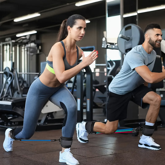 5 PCS Set Ankle Resistance Bands | Adjustable Cuffs for Strength Training, Yoga & Fitness - for leg & Butt Workout, Muscle Shaping, Includes Mesh Storage Home Gym Sports Accessories