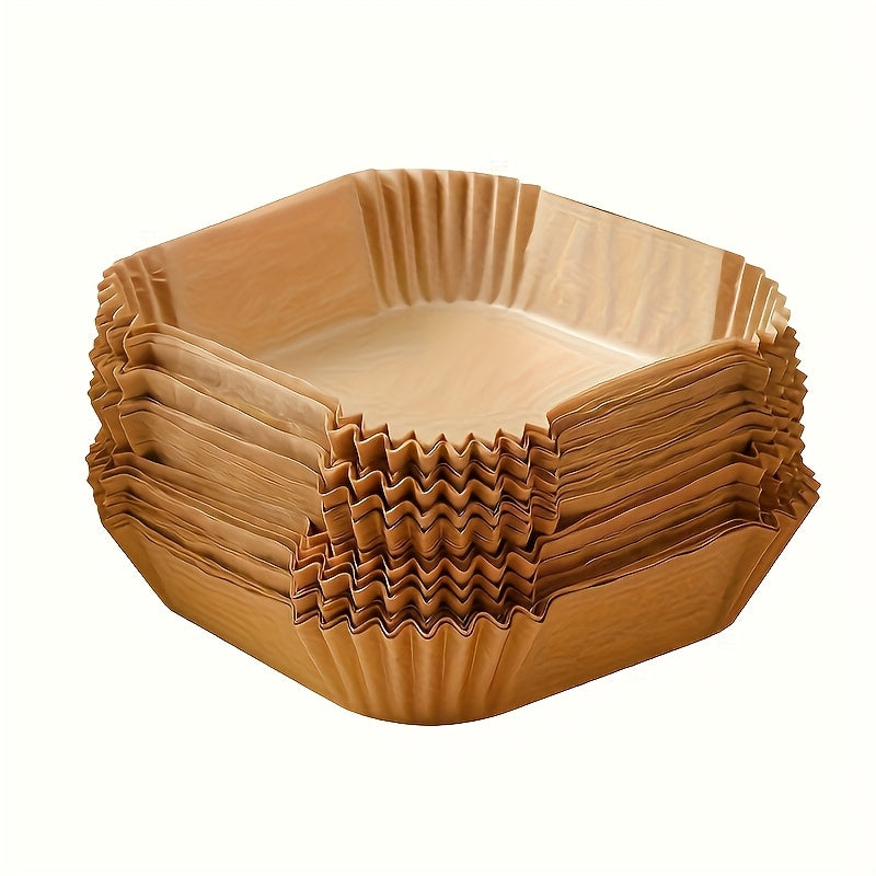 100 PCS Pack Set Air Fryer Liners - Universal for Oven & Microwave, Non-Stick Parchment Paper - No Coating, Heat-Resistant for Home & Commercial Use