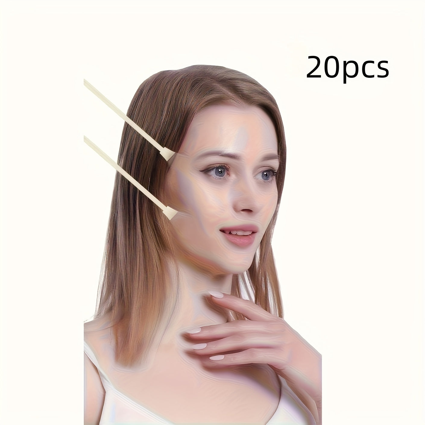 20 PCS Set of Invisible Face Lifting Patches with 4 Adjustable Elastic Bands, Instantly Shape The Neck, Cheeks And Double Chin, Reusable Unscented Light Beige Firming Tape
