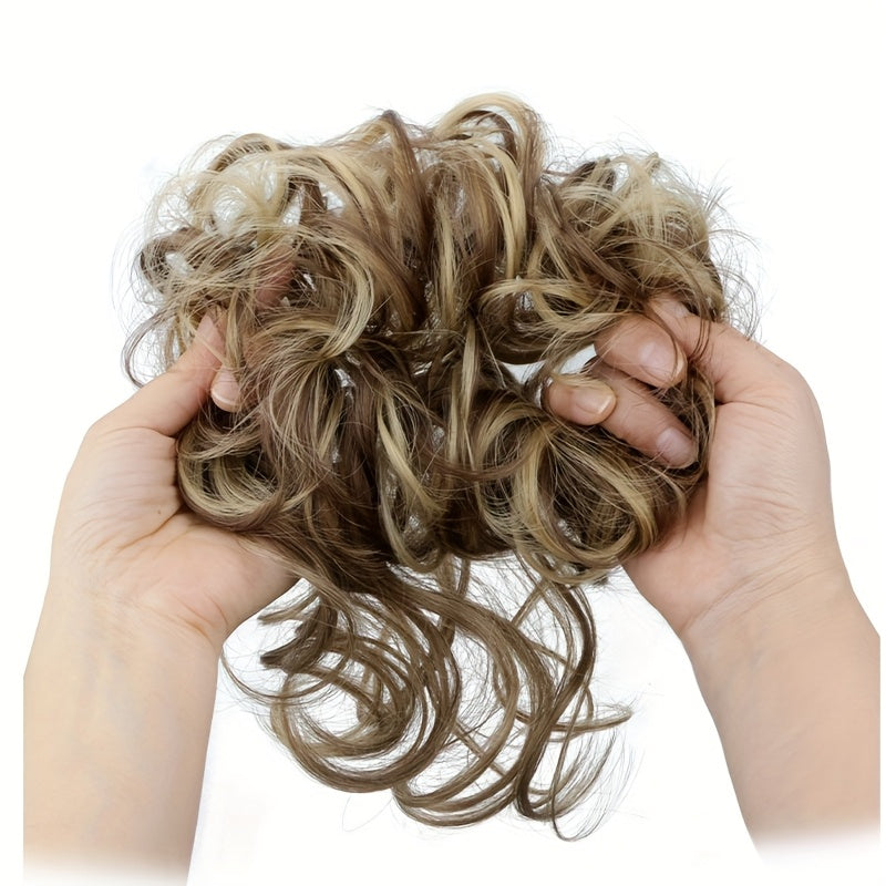 Elegant Women's Synthetic Curly Donut Hair Extension - Easy-to-Style for Daily Wear & Christmas Parties Hair Care Accessories