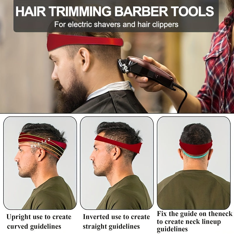 3 Colors Men's Silicone Haircut Band - Flexible, Curved Hair Trimming Guide for DIY Home & Travel Use, Soft Grip Hair Styling Tool Hair Care Accessories