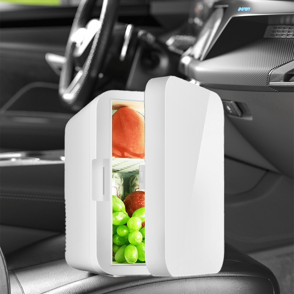 NEW Fridge With Dimmable LED Light Mirror, 8L Makeup Mini Fridge For Bedroom, Office & Dorm, Cooler & Warmer, Portable Small Refrigerator Food, White Travel Car Camping Refrigerator