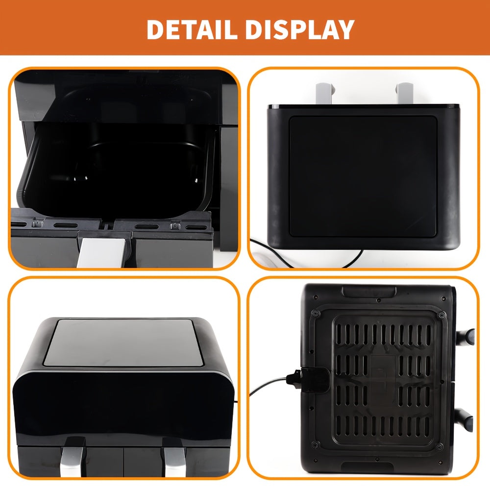 Top Quality Air Fryer, New 9L LED Large Capacity Dual Zone Digital Air Fryer Oven Pot - 2400W, Oil-Free Low-Fat Healthy Cooking, Multi-Functional, Easy to Use, Space-Saving Design for Home Kitchen, Multi-Pot Roasting, Baking,