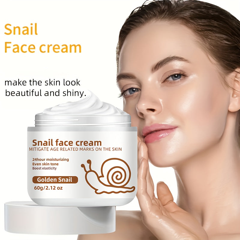 NEW 60G/ Snail Facial Cream Provides a Light Hydration Suitable for All Skin Types, Featuring a Gentle Feel And a Thick, Consistency That Is Neither Sticky Nor Heavy, Giving The Skin a Youthful Appearance