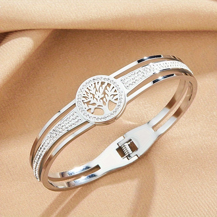 TREE OF LIFE Women and Men's Stylish  Bracelet Made of 316L Stainless Steel, Perfect As a Holiday Gift Wealth Prosperity Health Fortune Jewelry Accessories