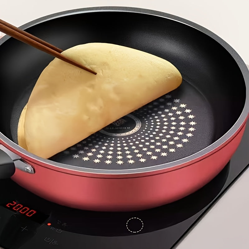 3 PCS Set Frying Pan Set | Non-stick, Heavy-duty, Suitable for Induction Cookers, Safe for Gas/Electric Stoves, Even Heating, Scratch-resistant, Dishwasher Safe, Red, High-Quality Non-stick Pan | Ideal for Home/Hotel/Outdoor
