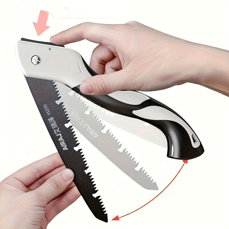 1pc Industrial Grade Steel Folding Saw, Manual Cutting Tool with Anti-Slip Durable Handle, Three Specifications Available for Outdoor Use, Without Battery