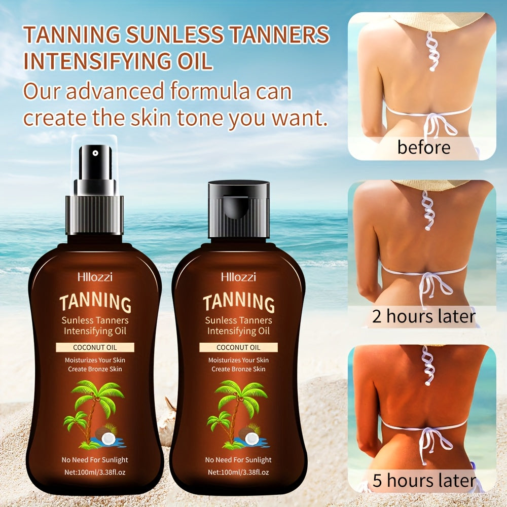100Ml /3.38Fl.Oz Coconut Tanning Oil for a Waterproof And Long-Lasting Tan, Suitable for Indoor Use, with Moisturizing And Hydrating Properties. Comes in a Spray Bottle And Flip-Top for Easy And Convenient Carrying, Free from