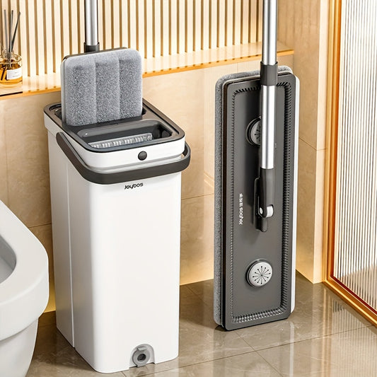 NEW Upgraded Mop and Bucket Set, Floor Cleaning Mop with Twister, Home Mop and Bucket Set with Twister, Long Handle Wall Mop Cleaner, Flat Mop and Bucket System, Cleaning Supplies, Cleaning Tools