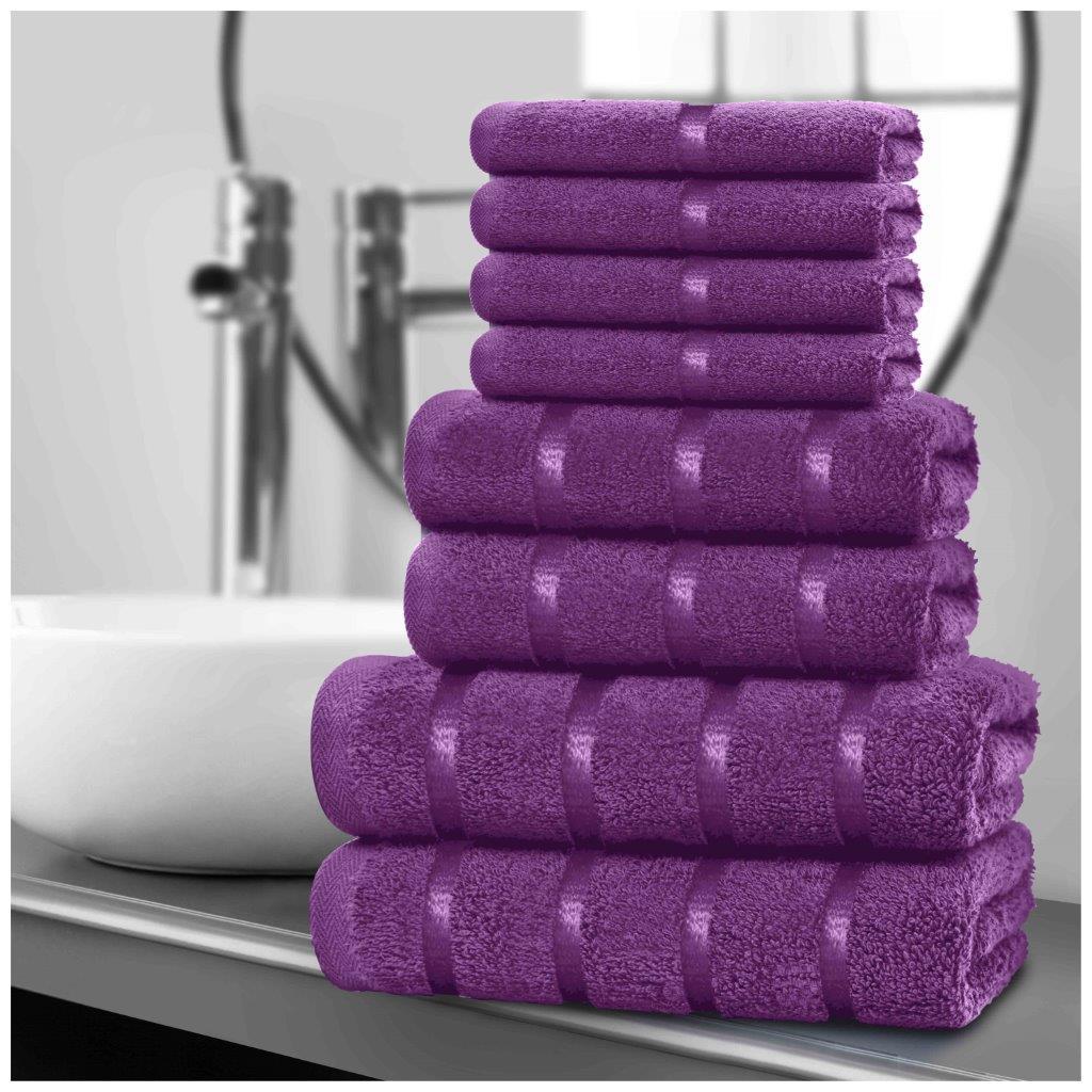 8pcs Egyptian Luxury Cotton Towel Set | Quick-Drying & Highly Absorbent | Includes 4 Face, 2 Hand, 2 Bath Towels | Sophisticated Boston Design | 15 Elegant Colors | Machine Washable